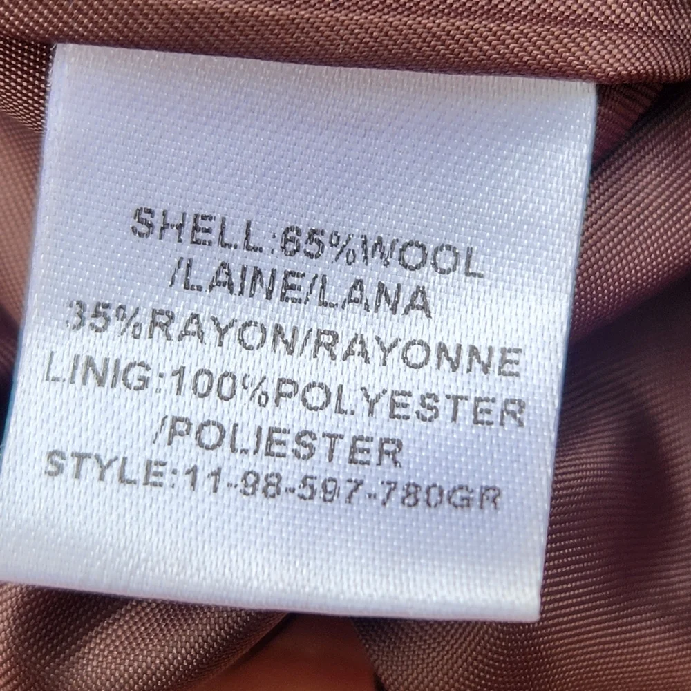 STETSON Women's Pea Coat Medium Plaid Blue Wool Blend Lined Outdoors - Picture 5 of 10